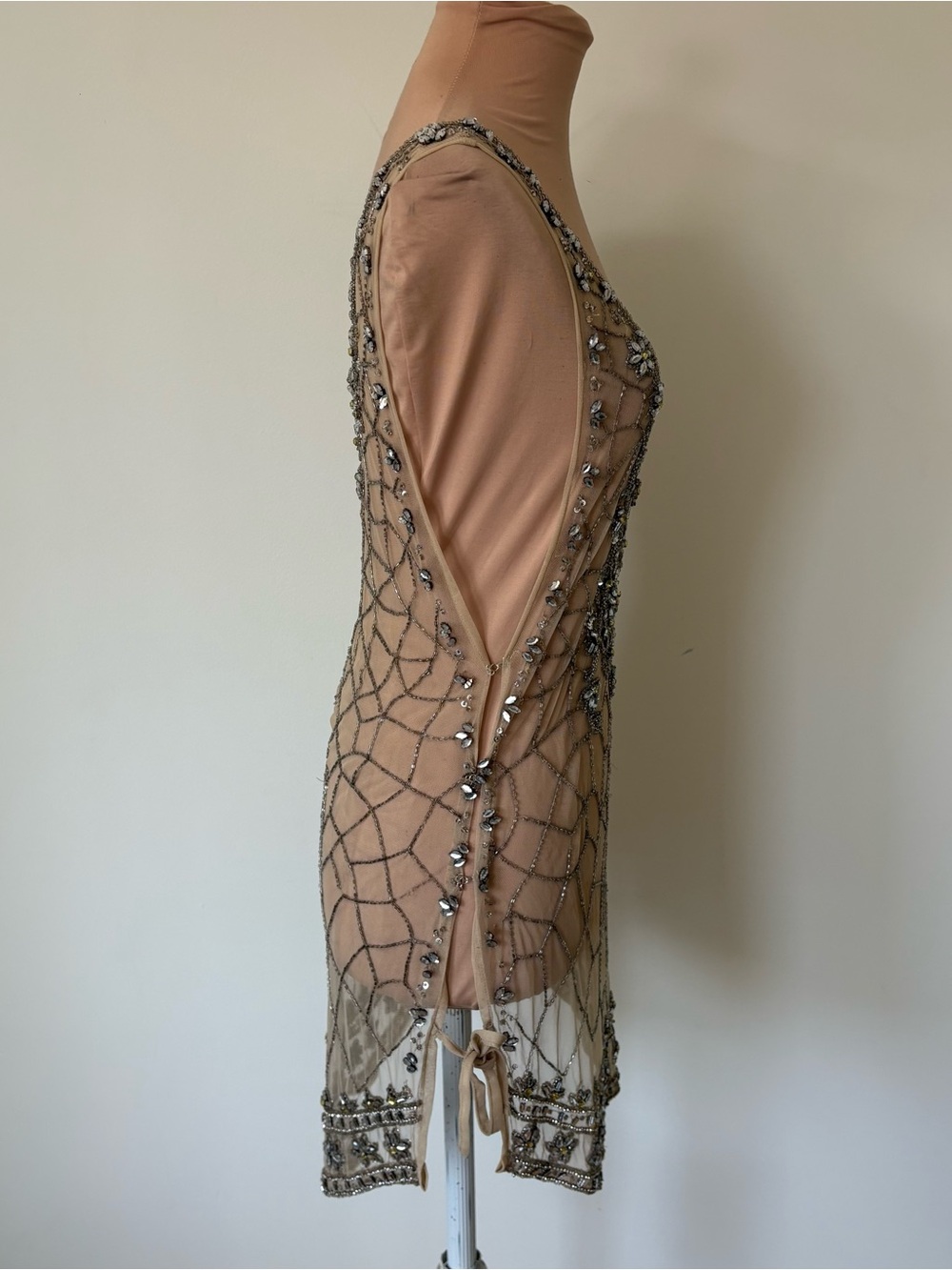 Haute Hippie Crystal Bead Embellished Sheer Art Deco Style Tunic Top Size XS - Picture 4 of 8
